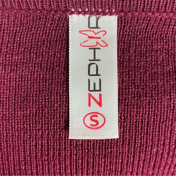 Zephyr Women’s Cranberry Grandpacore Cardigan Sweater Size Small - Picture 6 of 11